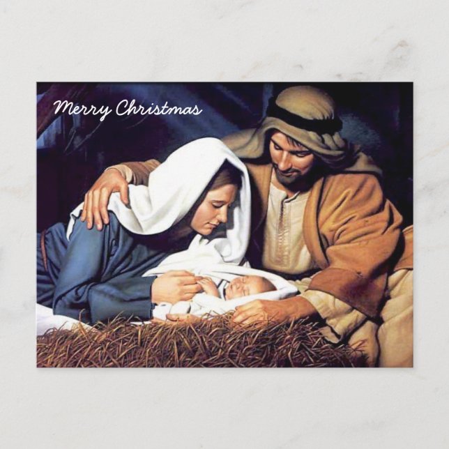 Jesus in Manger Postcard (Front)