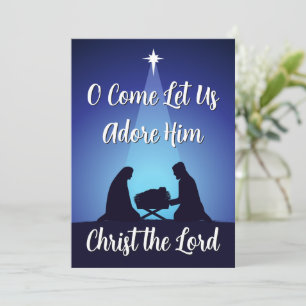 Jesus in Manger Religious Christmas Nativity Scene Holiday Card