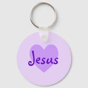 Jesus in Purple Key Ring