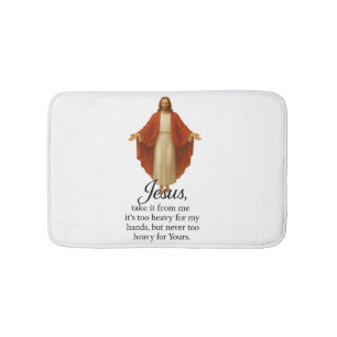 Jesus in Red and White Bath Mat