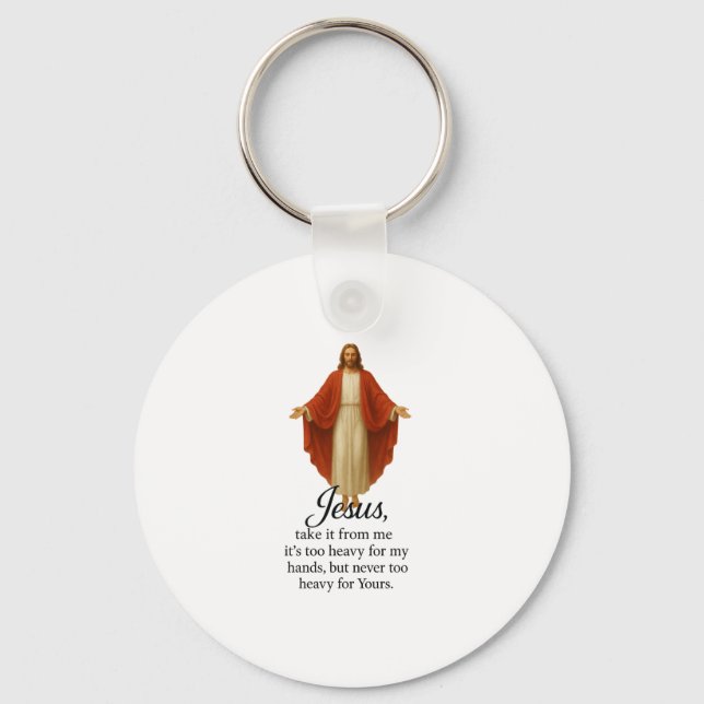 Jesus in Red and White Key Ring (Front)