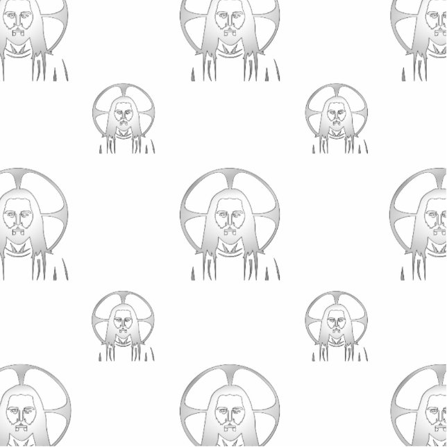 Jesus in Silver Standing Photo Sculpture (Front)