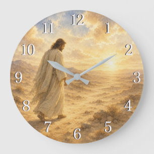 Jesus in the Desert Wall Clock — Inspirational Des