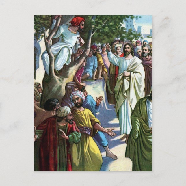 Jesus In The Home Of Zaccheus Postcard (Front)