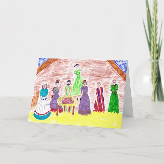 Jesus in the Manger Christmas Card (Front)