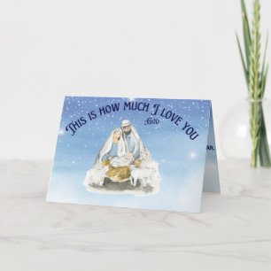Jesus in the manger folded Christmas Card