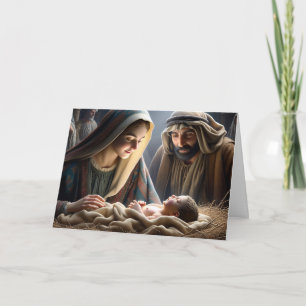 Jesus in the Manger Religious Christmas Card