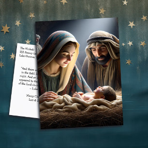 Jesus in the Manger   Religious Christmas Postcard