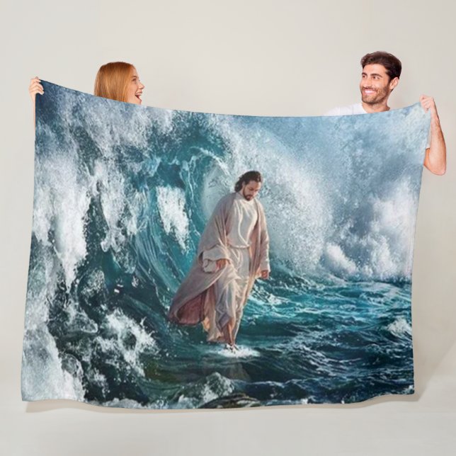 JESUS in the OCEAN Fleece Blanket (In Situ)