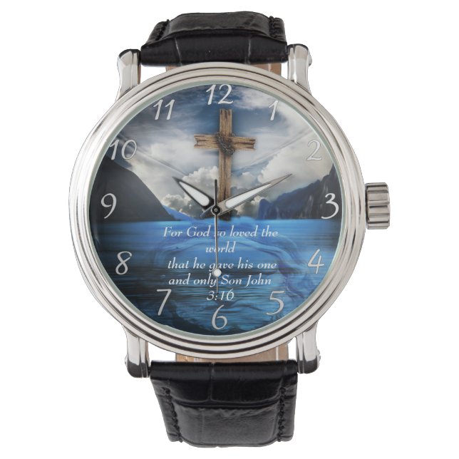 Jesus in the rippling water John 3:16  Watch (Front)