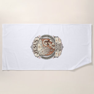 Jesus Incense Prayer Rising Jesus Incense Prayer R Beach Towel