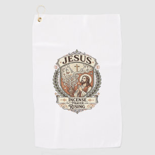Jesus Incense Prayer Rising Jesus Incense Prayer R Golf Towel