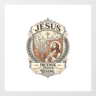 Jesus Incense Prayer Rising Jesus Incense Prayer R Window Cling