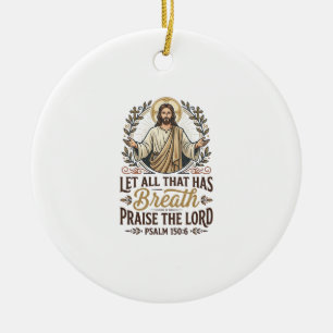 Jesus Indie Folk Acoustic Worship Graphic Tee Chri Ceramic Tree Decoration