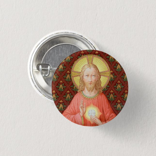 Jesus Instituting Holy Communion (SAU 045) 3 Cm Round Badge (Front & Back)
