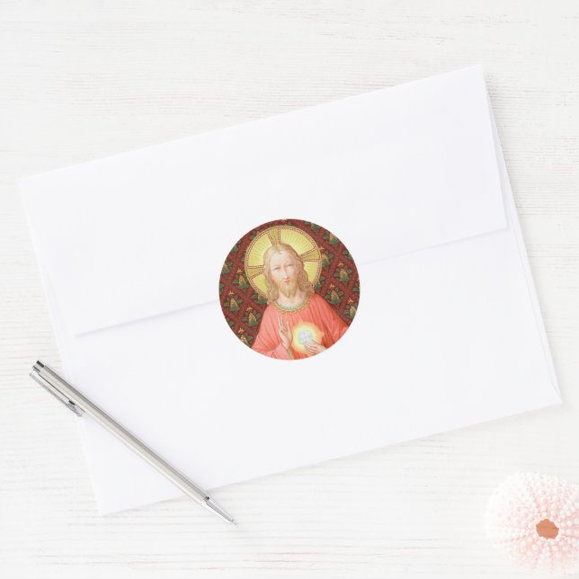 Jesus Instituting Holy Communion (SAU 045) Classic Round Sticker (Envelope)