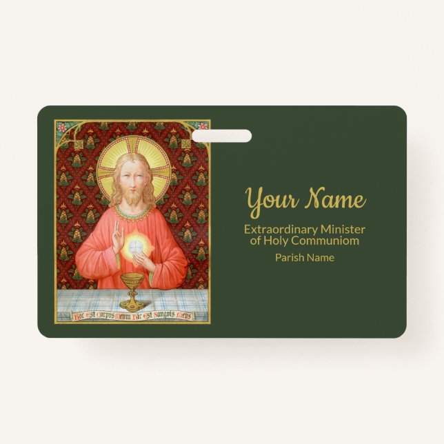 Jesus Instituting the Eucharist (SAU45; for EMHCs) ID Badge (Back)