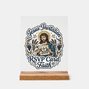 Jesus Invitation RSVP Card Faith Jesus Invitation Acrylic Sign