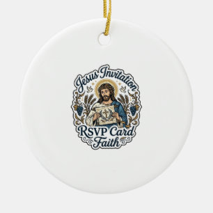 Jesus Invitation RSVP Card Faith Jesus Invitation Ceramic Tree Decoration