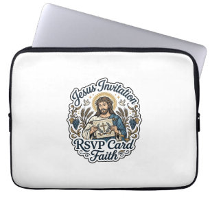 Jesus Invitation RSVP Card Faith Jesus Invitation  Laptop Sleeve