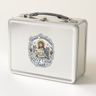 Jesus Invitation RSVP Card Faith Jesus Invitation Metal Lunch Box