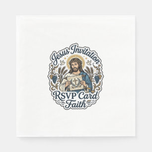 Jesus Invitation RSVP Card Faith Jesus Invitation  Napkin