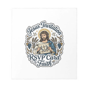 Jesus Invitation RSVP Card Faith Jesus Invitation  Notepad