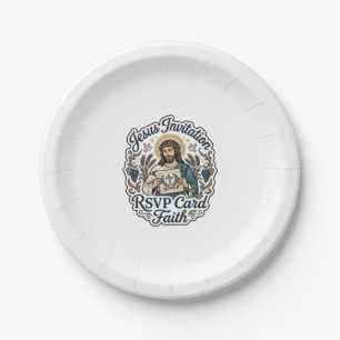 Jesus Invitation RSVP Card Faith Jesus Invitation Paper Plate