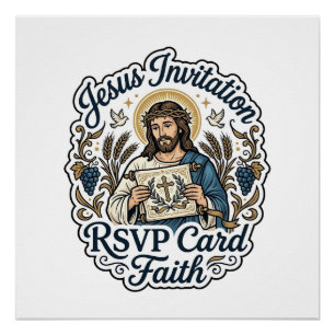Jesus Invitation RSVP Card Faith Jesus Invitation Poster