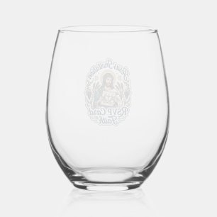 Jesus Invitation RSVP Card Faith Jesus Invitation Stemless Wine Glass