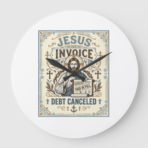 Jesus Invoice Debt Cancelled Jesus Invoice Debt Ca Large Clock