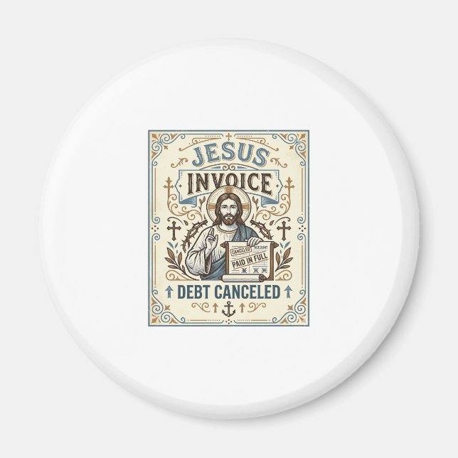 Jesus Invoice Debt Cancelled Jesus Invoice Debt Ca Magnet (Front)