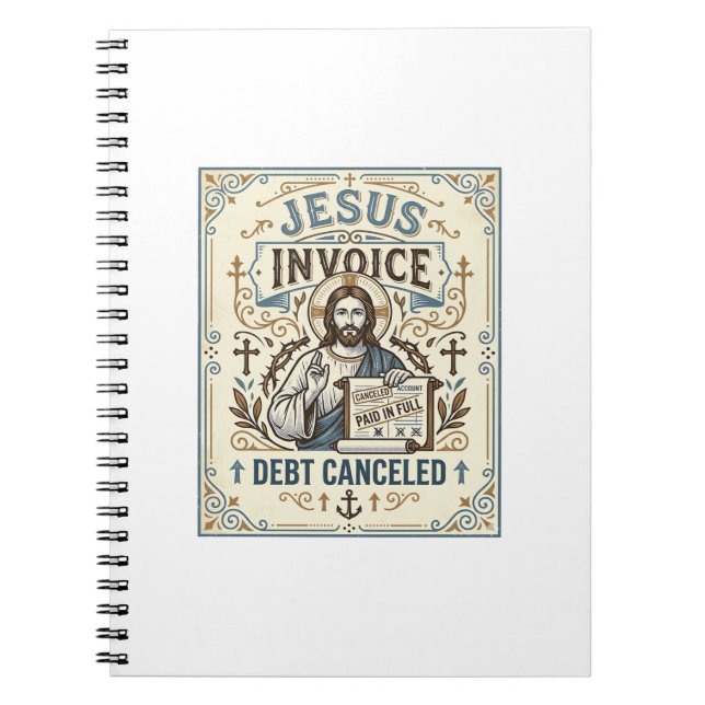 Jesus Invoice Debt Cancelled Jesus Invoice Debt Ca Notebook (Front)