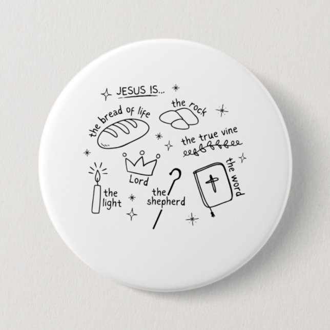 Jesus Is… 7.5 Cm Round Badge (Front)