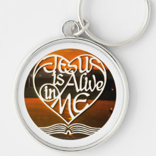 JESUS is Alive in Me Keychain .