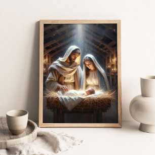Jesus Is Born, Christian Painting, Christian Chris Poster