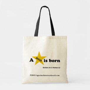 Jesus is born tote bag