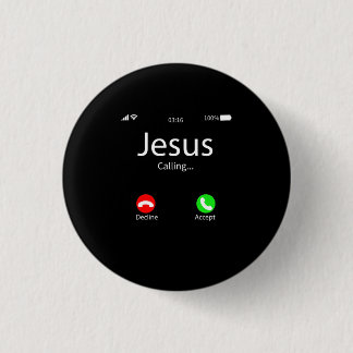 Jesus Is Calling Christian 3 Cm Round Badge