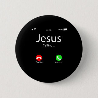 Jesus Is Calling Christian 6 Cm Round Badge