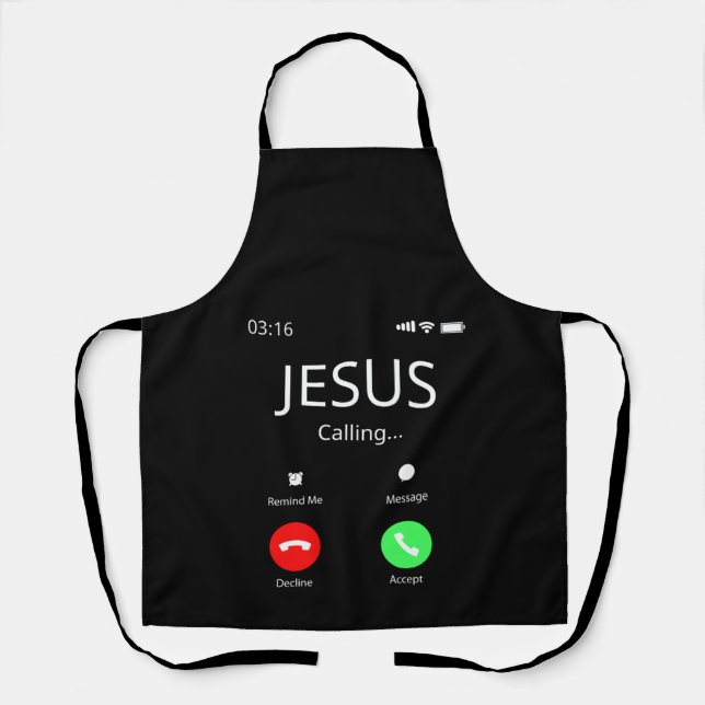 Jesus Is Calling - Christian Apron (Front)