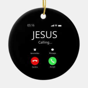Jesus Is Calling - Christian Ceramic Tree Decoration