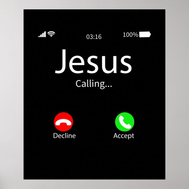 Jesus Is Calling Christian Poster (Front)
