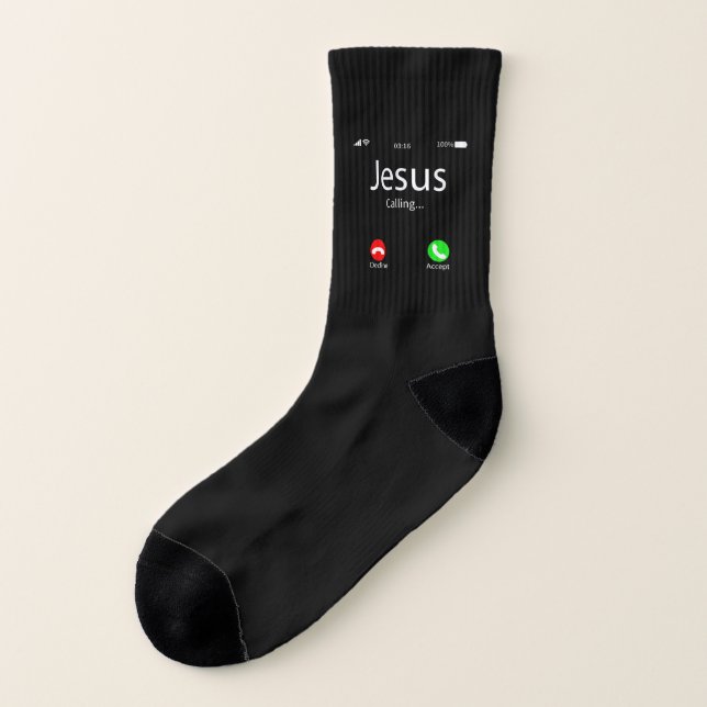 Jesus Is Calling Christian Socks (Left Outside)