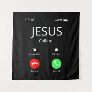 Jesus Is Calling - Christian Tapestry