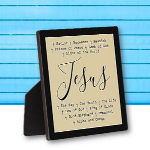 "Jesus is" Christian faith tabletop based Plaque