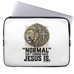 Jesus Is Coming Back Lion Cross Christian Shirt Laptop Sleeve