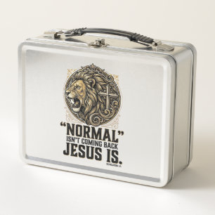 Jesus Is Coming Back Lion Cross Christian Shirt Metal Lunch Box