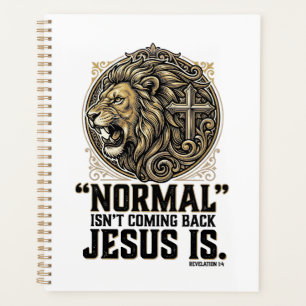 Jesus Is Coming Back Lion Cross Christian Shirt Planner