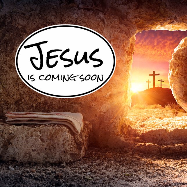 Jesus Is Coming Soon Custom-Cut Vinyl Sticker (Jesus is coming soon Christian Sticker for the car)
