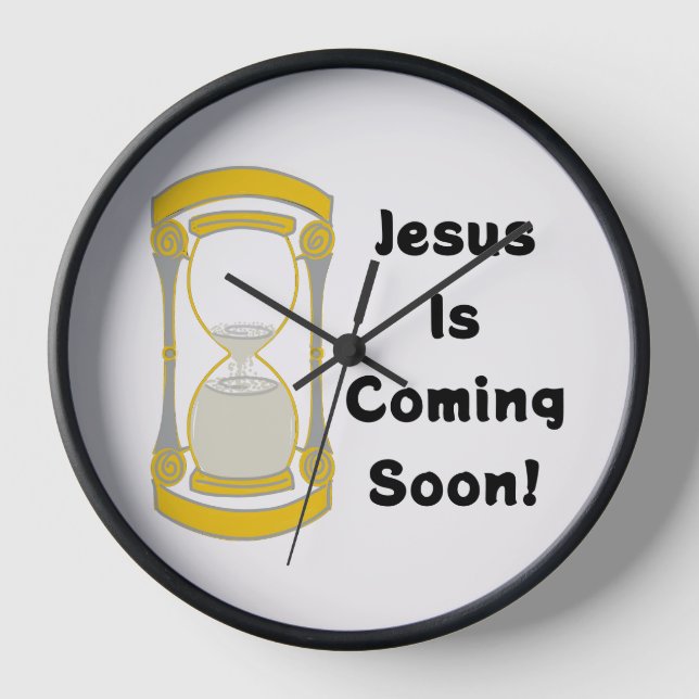 Jesus Is Coming Soon Gold   Clock (Front)